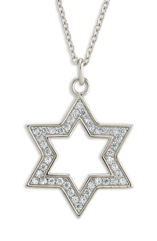 Sterling Forever Sterling Forever Pave Star of David Pendant Necklace