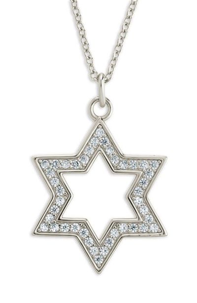 Sterling Forever Sterling Forever Pave Star of David Pendant Necklace