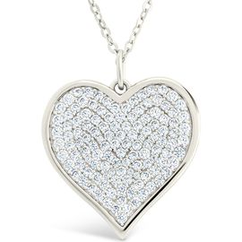 Sterling Forever Sterling Forever Small Cubic Zirconia Heart Pendant Necklace