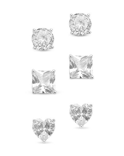 Sterling Forever Sterling Forever Statement Stud Earrings, Set of 3