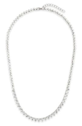 Sterling Forever Sterling Forever Stephanie Heart Cubic Zirconia Tennis Necklace