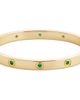 Sterling Forever Sterling Forever Verona 14k Gold Plated Emerald Cubic Zirconia Bangle  - 1
