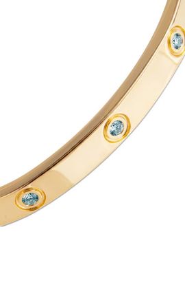 Sterling Forever Sterling Forever Verona Aquamarine Cubic Zirconia Bangle