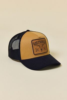 Stetson Stetson Longhorn Patch Trucker Hat in Black, Men's at Urban Outfitters