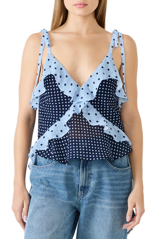 Steve Madden Steve Madden Adalina Polka Dot Ruffle Chiffon Tank
