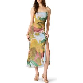 Steve Madden Steve Madden Adella Abstract Print Mesh Midi Dress