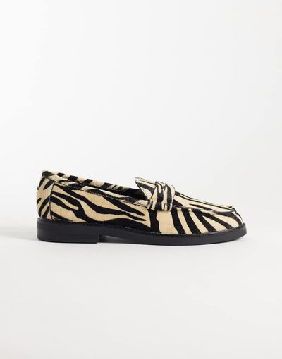 Steve Madden Steve Madden Adison loafer in taupe zebra print-MULTI