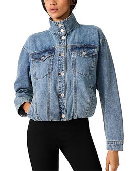 Steve Madden Steve Madden Allyson Cotton Denim Stand Collar Jacket