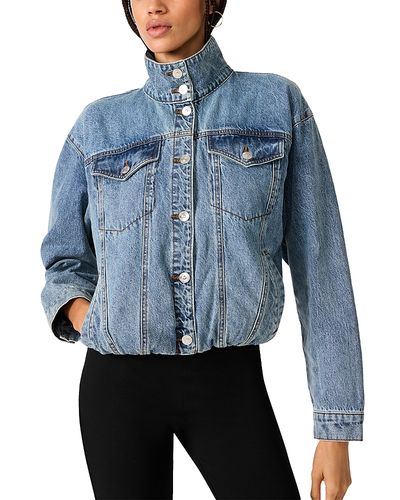Steve Madden Steve Madden Allyson Cotton Denim Stand Collar Jacket