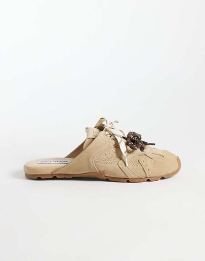 Steve Madden Steve Madden Atlas backless slip on sneakers in beige suede-Neutral