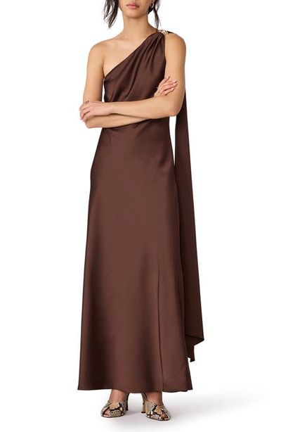 Steve Madden Steve Madden Aurorah One-Shoulder Shawl Dress