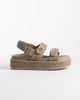 Steve Madden Steve Madden Bigmona flatform sandals in charcoal raffia-Gray - 1