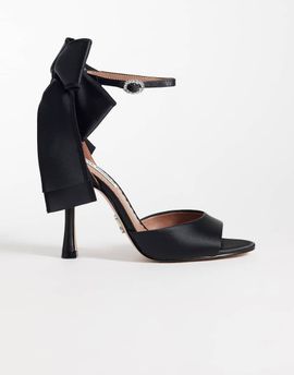 Steve Madden Steve Madden Boujie bow back heeled sandals in black satin
