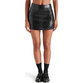 Steve Madden Steve Madden Cameron Snakeskin Embossed Faux Leather Miniskirt
