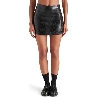 Steve Madden Steve Madden Cameron Snakeskin Embossed Faux Leather Miniskirt