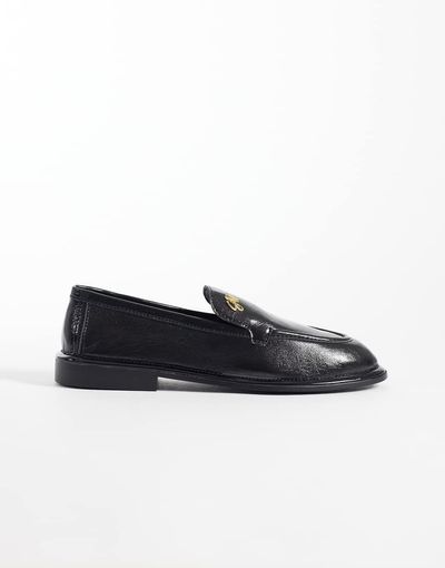 Steve Madden Steve Madden Chapters loafers in black crinkle leather