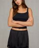 Steve Madden Steve Madden Cindi Lace Trim Satin Mini Skirt in Black, Women's at Urban Outfitters - 5