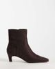 Steve Madden Steve Madden Davis kitten heel mid ankle boots in dark brown micro - 1