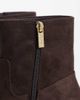 Steve Madden Steve Madden Davis kitten heel mid ankle boots in dark brown micro - 3