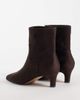 Steve Madden Steve Madden Davis kitten heel mid ankle boots in dark brown micro - 4