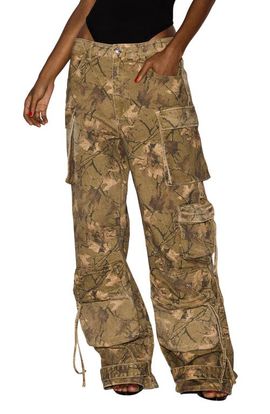 Steve Madden Steve Madden Duo Print Wide Leg Cargo Pants