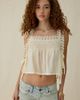 Steve Madden Steve Madden Easten Sheer Side-Tie Lace Trim Cami in Cream, Women's at Urban Outfitters - 1