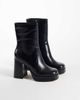 Steve Madden Steve Madden Echos platform high ankle boots in black leather - 2