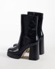 Steve Madden Steve Madden Echos platform high ankle boots in black leather - 4