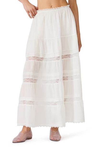 Steve Madden Steve Madden Elisse Lace Detail Cotton Maxi Skirt