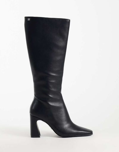 Steve Madden Steve Madden Flares-H block heel pointed toe knee boots in black