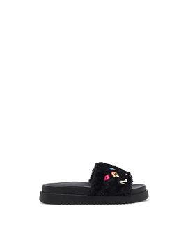 Steve Madden Steve Madden Girls' Dumbo Faux Fur Embellished Slides Little Kid, Big Kid