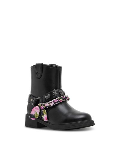 Steve Madden Steve Madden Girls' Teal Scarf Braided Chain Boots Little Kid, Big Kid