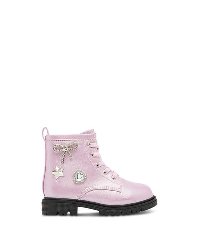 Steve Madden Steve Madden Girls' Thiggins Rhinestone Embellished Combat Boots Toddler, Little Kid