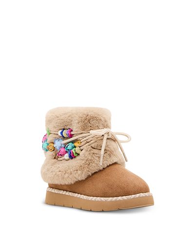 Steve Madden Steve Madden Girls' Tstarly Faux Shearling Charm Boots Toddler, Little Kid