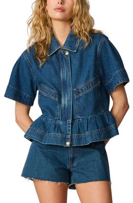 Steve Madden Steve Madden Haezel Peplum Denim Jcket