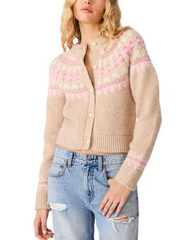 Steve Madden Steve Madden Harriet Fair Isle Cropped Crewneck Cardigan
