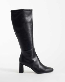 Steve Madden Steve Madden Holly block heeled knee boots in black leather