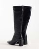 Steve Madden Steve Madden Holly block heeled knee boots in black leather - 4