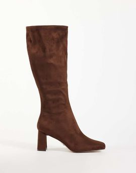 Steve Madden Steve Madden Holly block heeled knee boots in brown suede