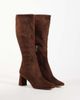 Steve Madden Steve Madden Holly block heeled knee boots in brown suede - 2