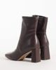 Steve Madden Steve Madden Hurst block heeled mid-height ankle boots in ground coffee leather-Brown - 4