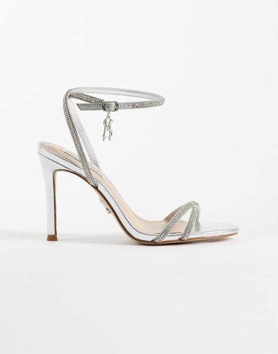 Steve Madden Steve Madden Jypsey heeled sandals in embellished silver