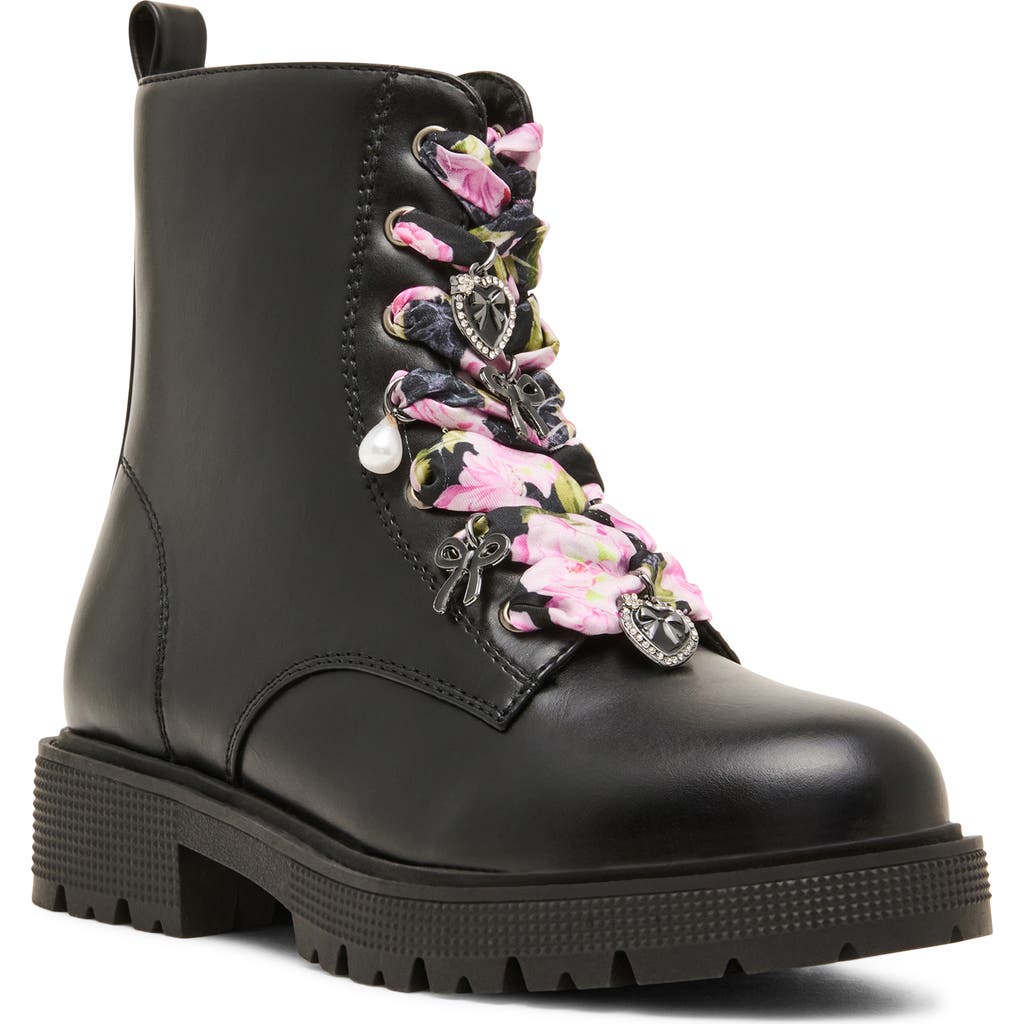 Steve Madden Steve Madden Kids' Jrolly Faux Leather Combat Boot