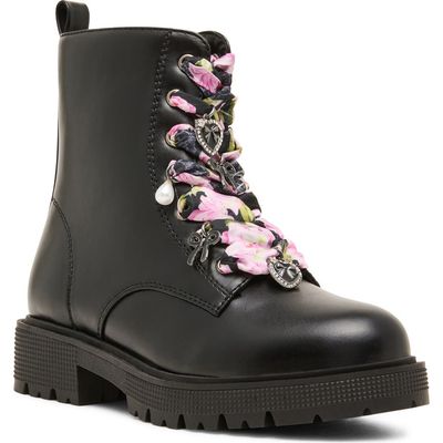 Steve Madden Steve Madden Kids' Jrolly Faux Leather Combat Boot