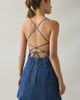 Steve Madden Steve Madden Lace-Up Open Back Seamed Denim Mini Dress in Tinted Denim, Women's at Urban Outfitters - 2