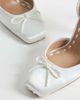 Steve Madden Steve Madden Larina ballet-inspired square-toe heeled pumps with satin straps in ivory satin-White - 2