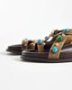 Steve Madden Steve Madden Linear studded footbed sandals with buckle strap in taupe suede-Neutral - 3
