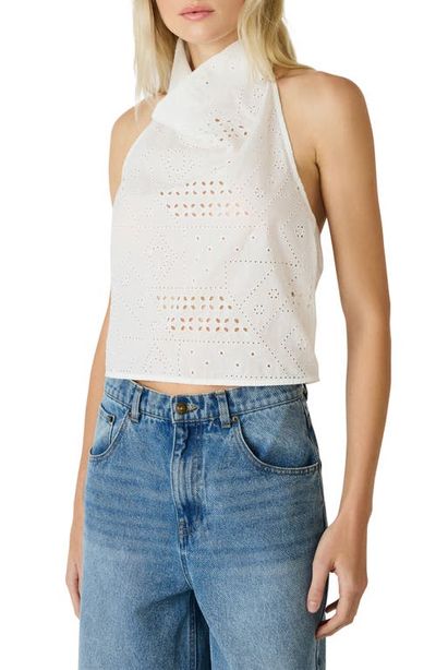 Steve Madden Steve Madden Lou Eyelet Embroidered Halter Top