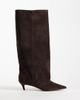 Steve Madden Steve Madden Luca kitten heeled knee boots in brown suede - 1