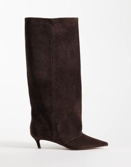 Steve Madden Steve Madden Luca kitten heeled knee boots in brown suede